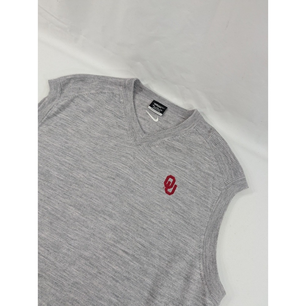 Nike Golf Tour Performance Merino Wool Blend Vest XXL Gray Oklahoma Sooners